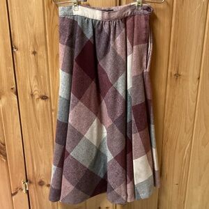 Vintage set: wool skirt & cotton velvet vest, 1960s-1970s, Panther brand